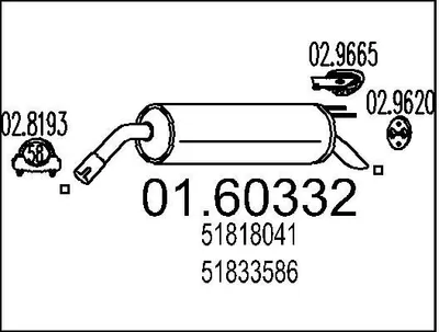 Produktbild von MTS 01.60332 Endschalldämpfer für FIAT BRAVO II (198) Auspuff