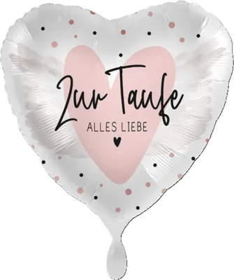 Produktbild von 18"/Ø43cm Herz Folienballon  "Zur Taufe Alles Liebe"