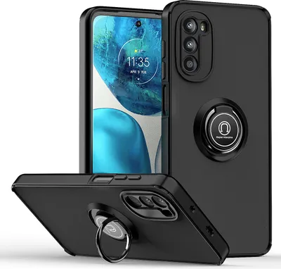 Produktbild von Moto G52 Hülle, Ring Halter Ständer Matte Transluzent TPU Rahmen Stoßfest Schutzhülle für Motorola Moto G52