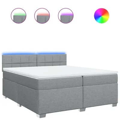 Produktbild von Boxspringbett mit Matratze Hellgrau 200x200 cm Stoff