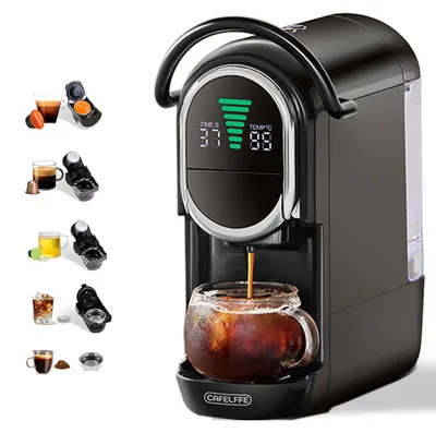 Kapsel-Kaffeemaschine 4-in-1, 19 bar, Warm-/Kaltbrühe, schwarz