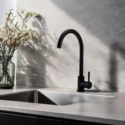 Imagen del producto de Grifo de cocina, color negro mate, modelo PS8044-10, línea Pure.Sink