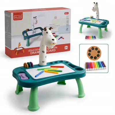 Produktbild von Kinder Zeichenprojektor Maltisch mit 48 Motiven & 12 Stiften - Kreatives Lernspielzeug