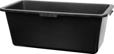 A black rectangular tub is shown against a white background.