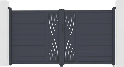 Produktbild von Doppelflügeltor aus Aluminium 3m VELETA H.160cm grau
