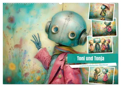 Produktbild von Toni und Tonja und ihre kunterbunten Abenteuer (Wandkalender 2027 DIN A2 quer), CALVENDO Monatskalender