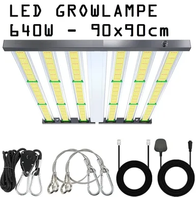 Produktbild von JUNG Vollspektrum LED Wachstumslampe PB640 Vollspektrum Grow Lampe 640 W Dimmbar für Growbox Set  Anzuchtlampe für Pflanzen Wachstumslicht Growlampe