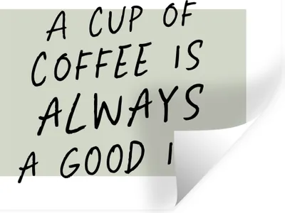 Produktbild von MuchoWow® Wandtattoo Wandsticker Wandaufkleber Kaffee - Zitate - Eine Tasse Kaffee ist immer eine gute Idee - Sprichwörter 40x30 cm Selbstklebend und Repositionierbar - Faltenfrei