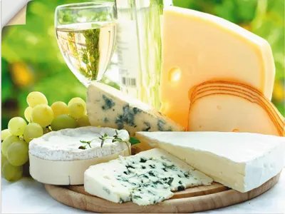 Produktbild von ARTland Wandbild, selbstklebend Käse & Wein Größe: 40x30 cm