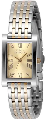 Productafbeelding van Invicta Angel 48144 - Dameshorloge - Quartz uurwerk - Roestvrij staal met een gouden wijzerplaat - 19 mm