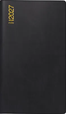 Produktbild von rido/idé 7012112907 Taschenkalender Mod. TM 15 2027 A6, Kunststoff, schwarz