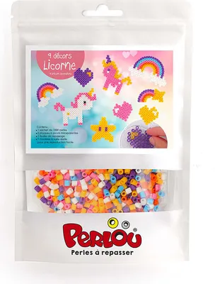 Produktbild von Bügelperlenset - Einhorn und Regenbogen