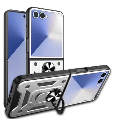 Produktbild von Outdoor Hülle mit Kameraschutz Ringhalter für Samsung Galaxy Z Flip 8 Silber