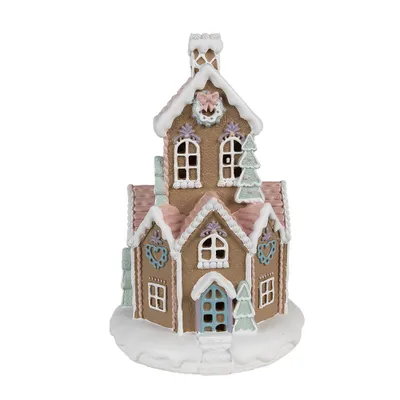 Produktbild von Clayre & Eef Lebkuchenhaus mit LED 22 cm Braun Polyresin