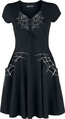 Produktbild von Rockabella Kurzes Kleid Damen Black Widow Dress schwarz/weiß 4XL