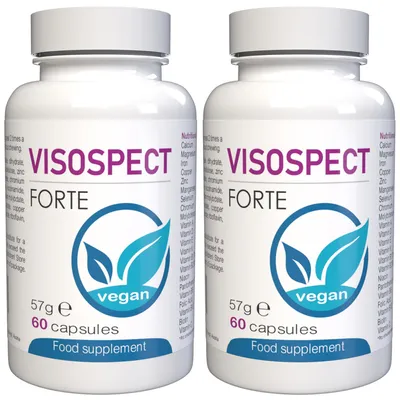 Obrázek produktu pro Visospect – 120 kapslí (2x60) s vysokým obsahem účinných látek – originální receptura ze Švýcarska – veganské a rostlinné složení s vitamíny a minerály – balení po 2 kusech