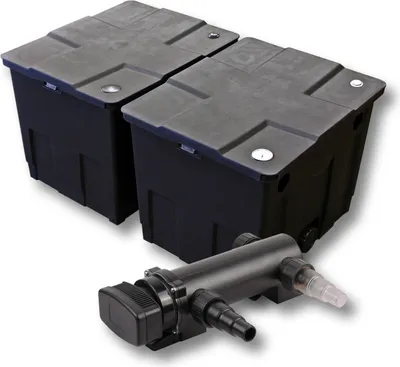 Produktbild von SunSun Komplettset: CBF-350B Teichfilter bis 60000 L Teichfilteranlage als Durchlauffilter, CUV-318 Teichklärer UVC Klärer mit 18 Watt UV-C Leistung