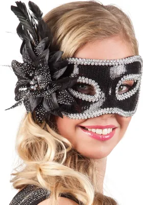 Produktbild von Maske Venezia Fiore schwarz