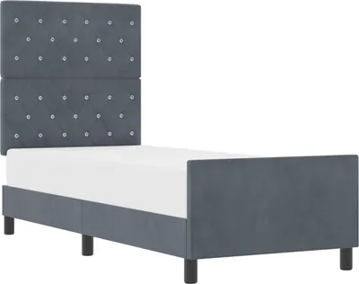 Obrázok produktu pre Posteľ s pružinovým rámom Tmavo šedá 80 x 200 cm Zamat