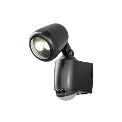 Productafbeelding van Konstsmide Prato: Batterijgevoede wandlamp met bewegingssensor, zwart kunststof, LED