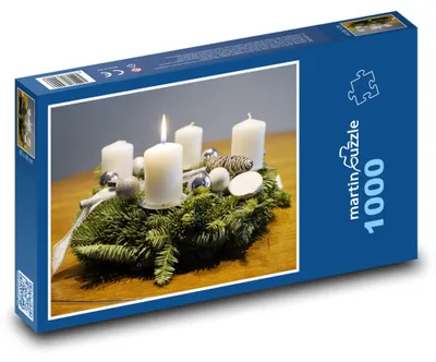 Obrázok produktu pre Puzzle 1000 Vianočný adventný veniec - martinpuzzle