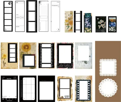 Obrázek produktu pro 85 listů samolepek pro scrapbook, retro, samolepicí, různé vzory, vintage, pro psaní deníků