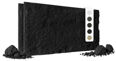 Produktbild von HEXIM Steinoptik Felsen Platten 2 Stück 120x60cm PolyurethanWandverkleidung 1,46 m² 3D Paneele Bruchstein Stone Nachbildung Wandpaneele Wanddeko Steinplatte Wohnzimmer Innenwand schwarz (A002-06 Dark Black)