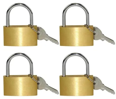 Image de Cadenas en laiton, 30 mm, lot de 4, avec clés, pour valises, armoires, casiers