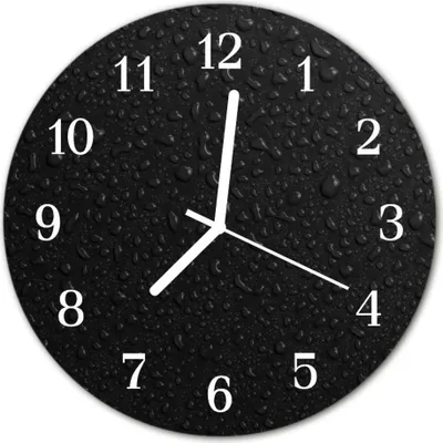 Produktbild von Glasuhr Wanduhr Küchenuhr Echt-Glas 30fi cm Wasser Tropfen schwarz