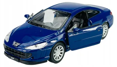 Produktbild von Welly Peugeot 407 Coupe Metall Modellauto Blau 1:34