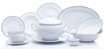 Produktbild von Tafelgeschirr, Karlsbader Porzellan, Thun, Opal, Spitze, 25 Teile