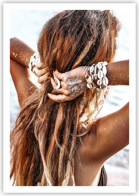 Produktbild von Poster - Poster ohne Rahmen - Haare Frau Strand - 70x100 cm - Wand Bild - Wanddeko - Wandbilder - Kunstposter - Wandposter - Bilder - Kunstdruck - Wanddekoration - Wandbild - P2XPA70x100-4613