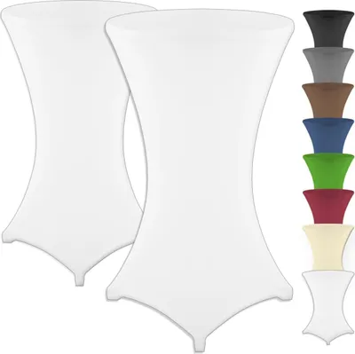 Produktbild von Stretche Tischdecken Set mit Fußverstärkung weiß Ø80cm