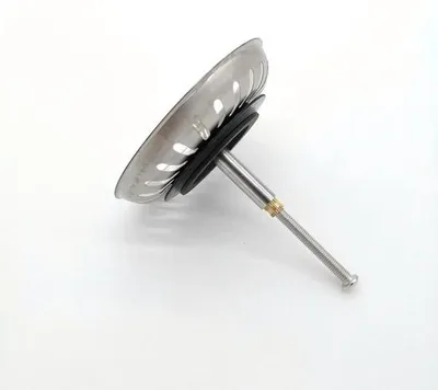Produktbild von Universal-Abflussklappe 80 mm mit Edelstahl-Filter, Abflussklappe für Badewanne, Abflussfilter für Badewanne