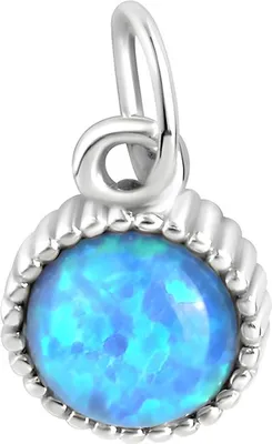 Produktbild von V Anhänger 925/- Sterling Silber 1,1cm weiß synth. Opal 370240030
