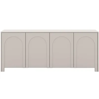 Produktbild von BEAUTYSOFA | Sideboard AMARO 203,5 cm Kaschmir, Kommode 4 Türen, Push-to-Open, geriffelte MDF-Fronten, modernes Sideboard für Wohnzimmer