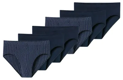 Produktbild von SCHIESSER Herren Slips, 6er Pack - "95/5", Supermini, Baumwolle Stretch, uni/gestreift Blau 3XL