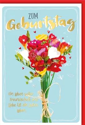 Produktbild von Geburtstag - Glückwunschkarte im Format 11,5 x 17 cm mit Umschlag