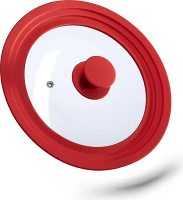 Produktbild von relaxdays univerzální poklice na hrnec červená 25,5 cm