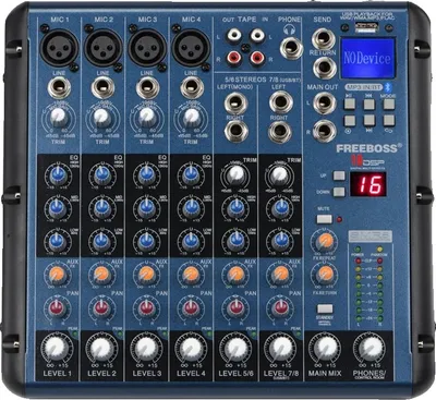 Produktbild von Mischpult, 6 Kanäle oder 8 Kanäle, Bluetooth Audio Mixer, 8-Kanal EU-Stecker