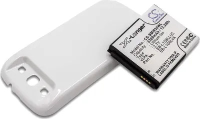 Produktbild von vhbw Akku kompatibel mit Samsung Galaxy GT-I9300, GT-i9305 LTE, GT-I9308 Handy Smartphone Telefon (3300 mAh, 3,7 V, Li-Ion) + Gehäuserückdeckel weiß
