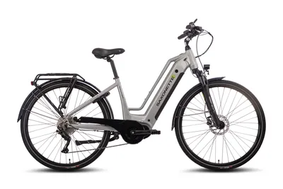 Produktbild von SAXONETTE Quantum Sport Trapez 28" E-Bike, SHIMANO Deore 10-Gang Kettenschaltung, Mittelmotor, 36V 15Ah Akku,Elektrofahrrad, RH45 (silber matt)