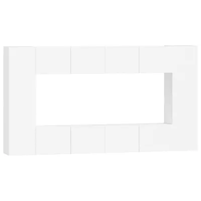 Produktbild von vidaXL 8-tlg. TV-Schrank-Set Weiß Holzwerkstoff