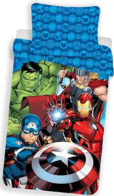 Productafbeelding van Marvel Avengers Dekbedovertrek Glow in the dark - 140 x 200 cm - 70 x 90 cm
