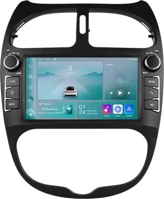 Image de Autoradio avec Bluetooth, CarPlay, compatible avec Apple et Android, chaîne stéréo, navigation, système de navigation pour Peugeot 206 / 206CC / 206SW (2000-2008)
