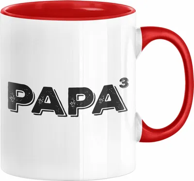 Produktbild von Papa 3 Kinder Papa Hoch 3 Geschenkidee zum Vatertag von Drei Kindern (Rot)