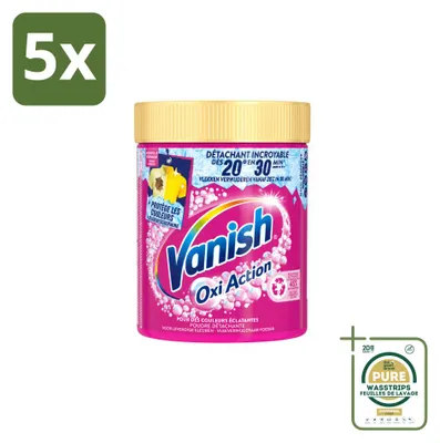 Produktbild von 5 x  Vanish Oxi Action Waschbooster Pulver für Buntwäsche - 470 g - Vorratspackung - 5 Stücke