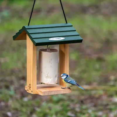 Produktbild von CJ Wildlife Vogelhaus zum Aufhängen - Fettfutterhalter für 500-ml-Energiekuchen - Holz ( 100%) - braun/grün - für Gartenvögel
