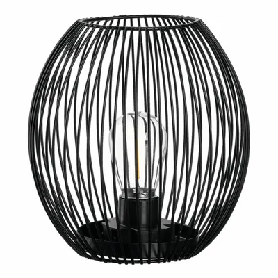 A black wireframe lantern with a visible light bulb inside, set against a white background.