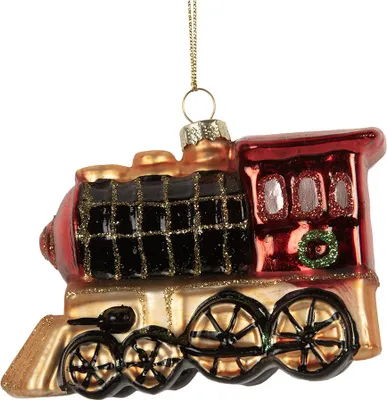 Produktbild von Clayre & Eef Weihnachtsanhänger Zug 10x5x6 cm Rot Glas